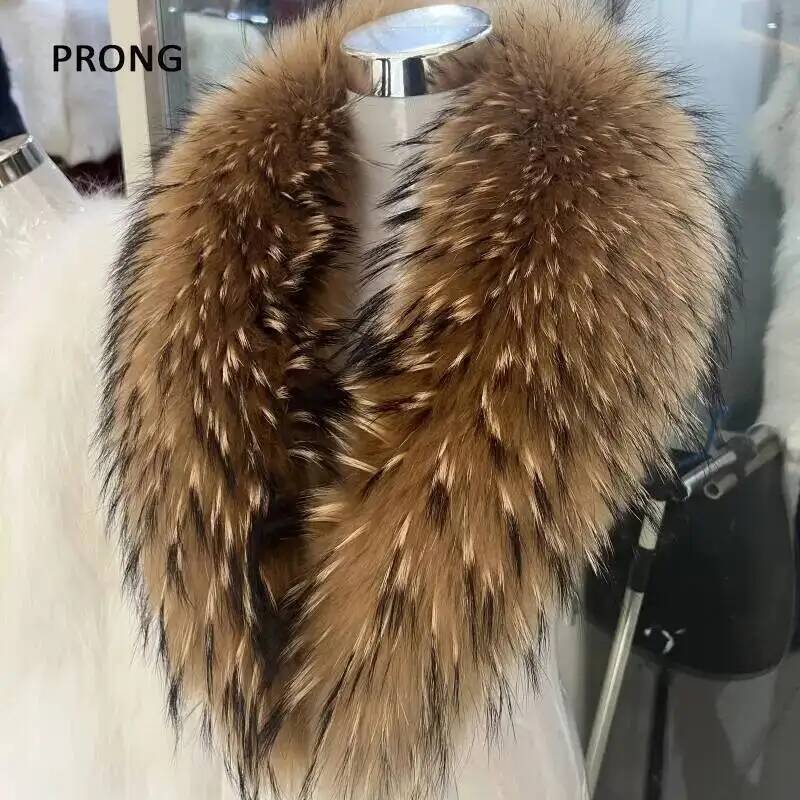 Winter Clothing Equipment - Natural Raccoon Fur Collar Real Fur