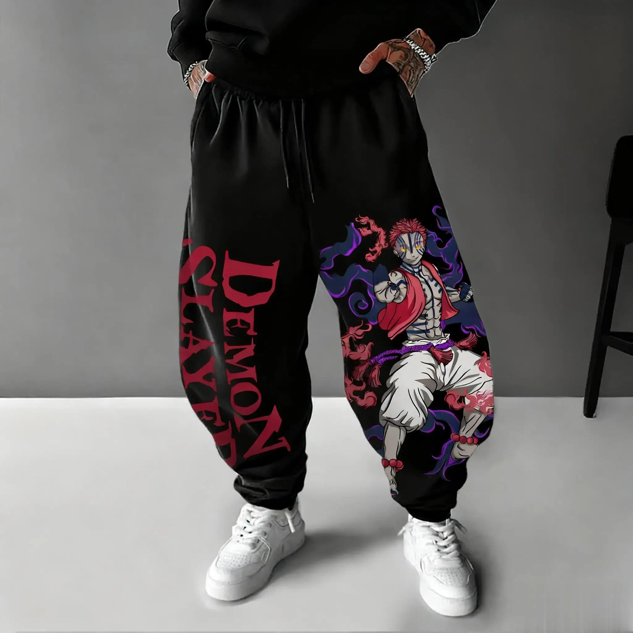 Y2K Winter Clothing - 2026 Demon Slayer Akaza Anime Pants