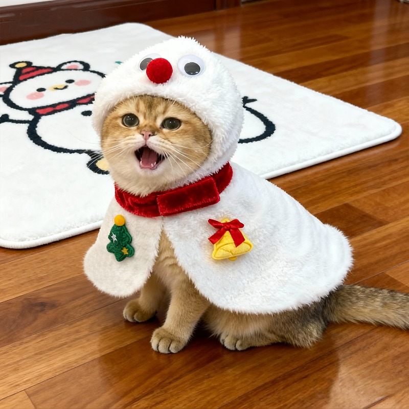 Winter Clothing Dress Up - Cat Christmas Cloak Winter Pet Devon