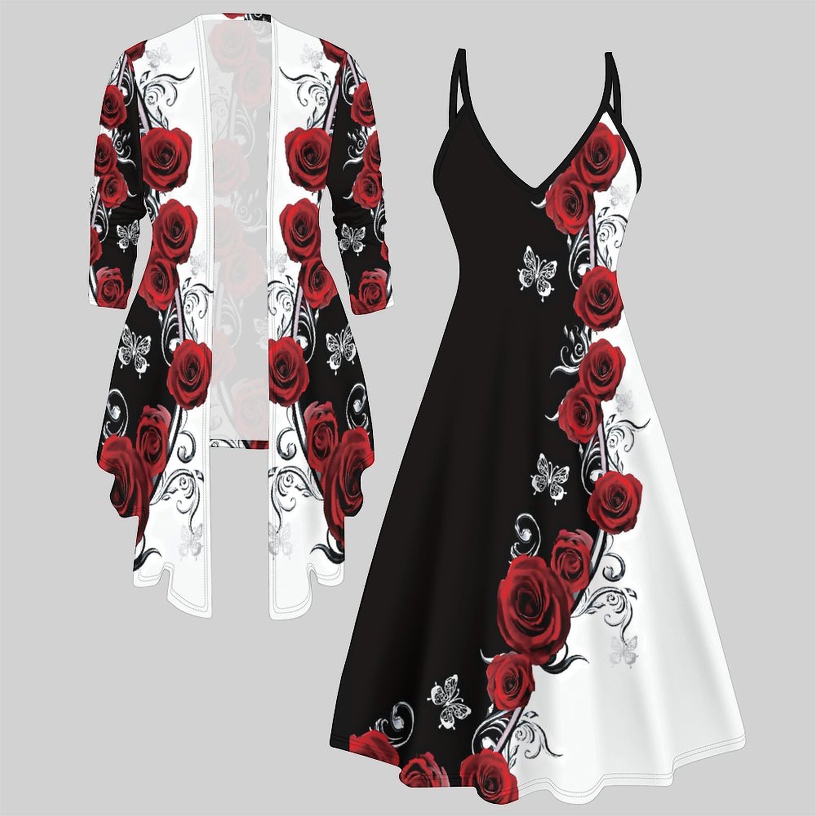 Winter Clothing Essentials - Print Two Piece Set Women Midi