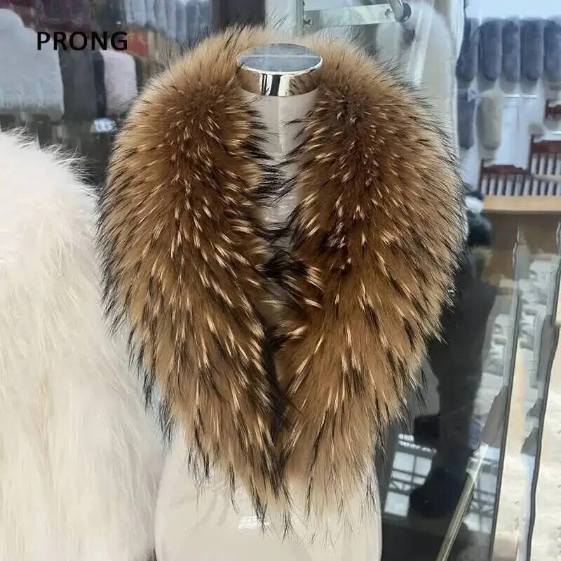 Natural Raccoon Fur Collar Rea - Winter Clothing Equipment review and price