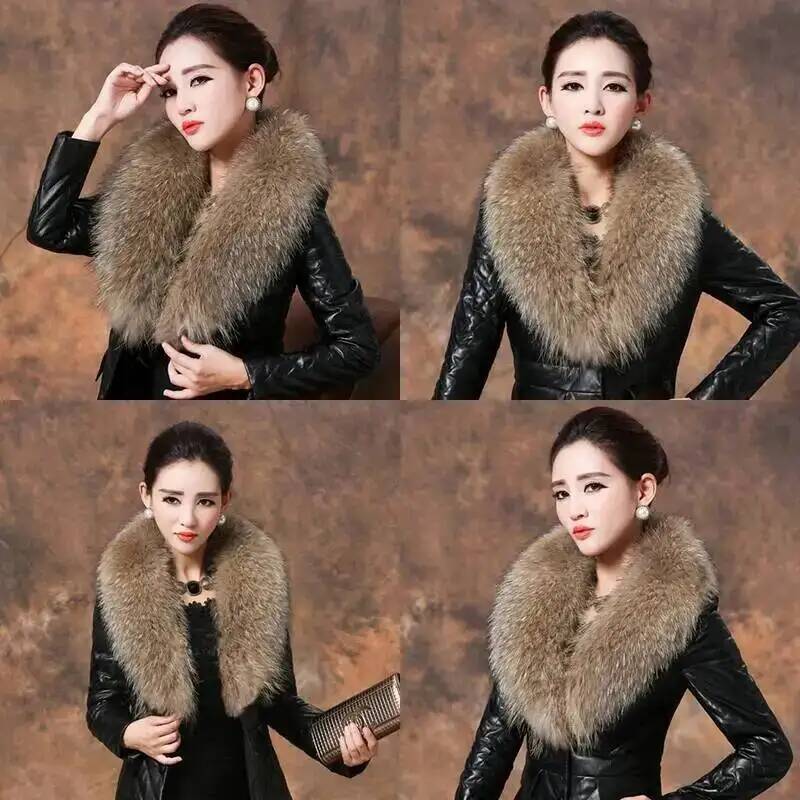 Natural Raccoon Fur Collar Rea - Winter Clothing Equipment review and price
