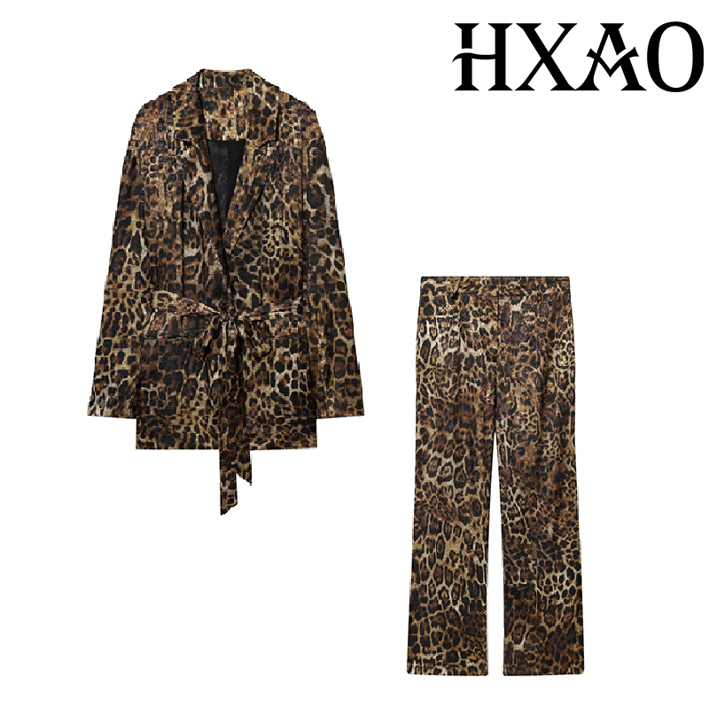 HXAO Leopard Pants Sets 2 Piec - Winter Clothing Vintage review and price