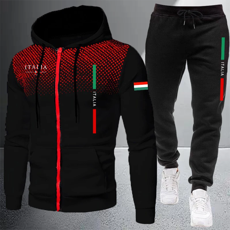 Men's Tracksuit Casual Zip Hoo - Winter Clothing Equipment review and price