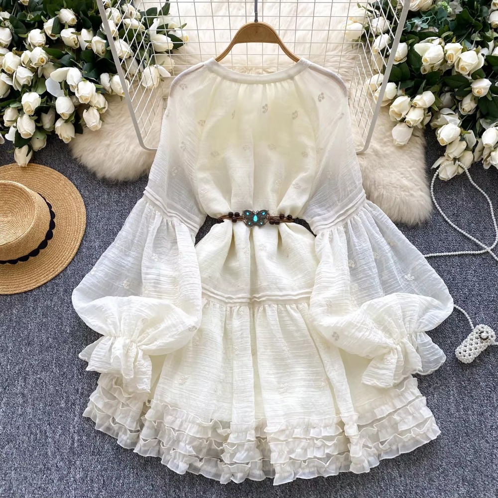 Sweet Embroidered O-neck Lace- - Winter Clothing Dress Up review and price