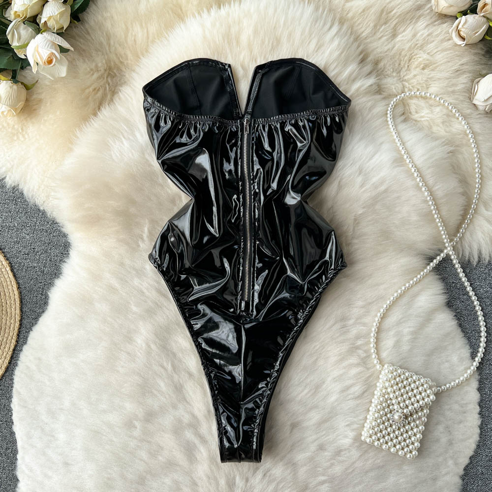 PU Leather Sexy Bodysuits Wome - Y2K Winter Clothing review and price