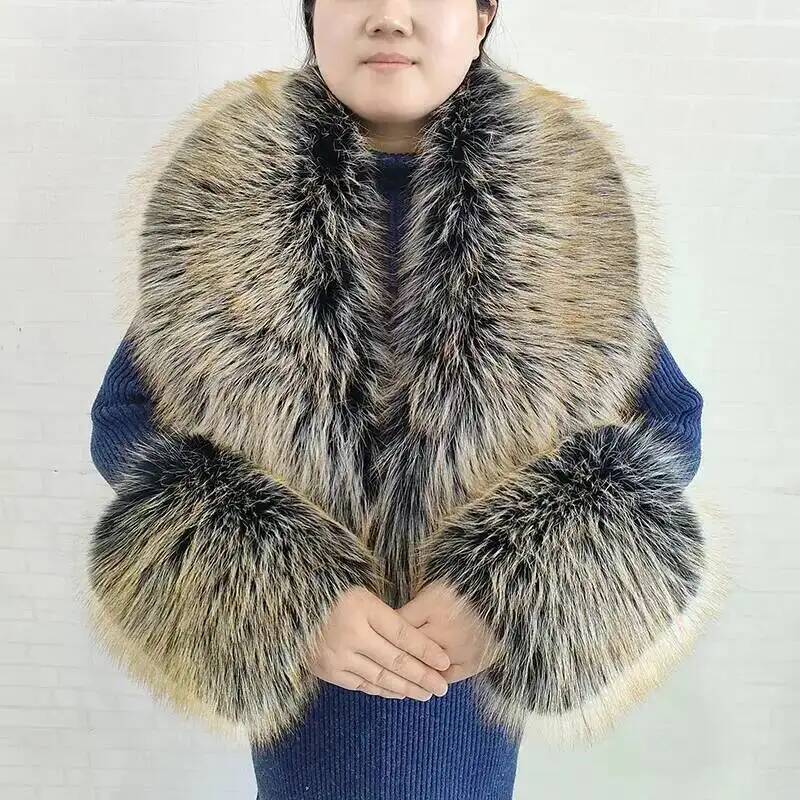 Large Women Faux Fox Fur Scarf - Winter Clothing Equipment review and price