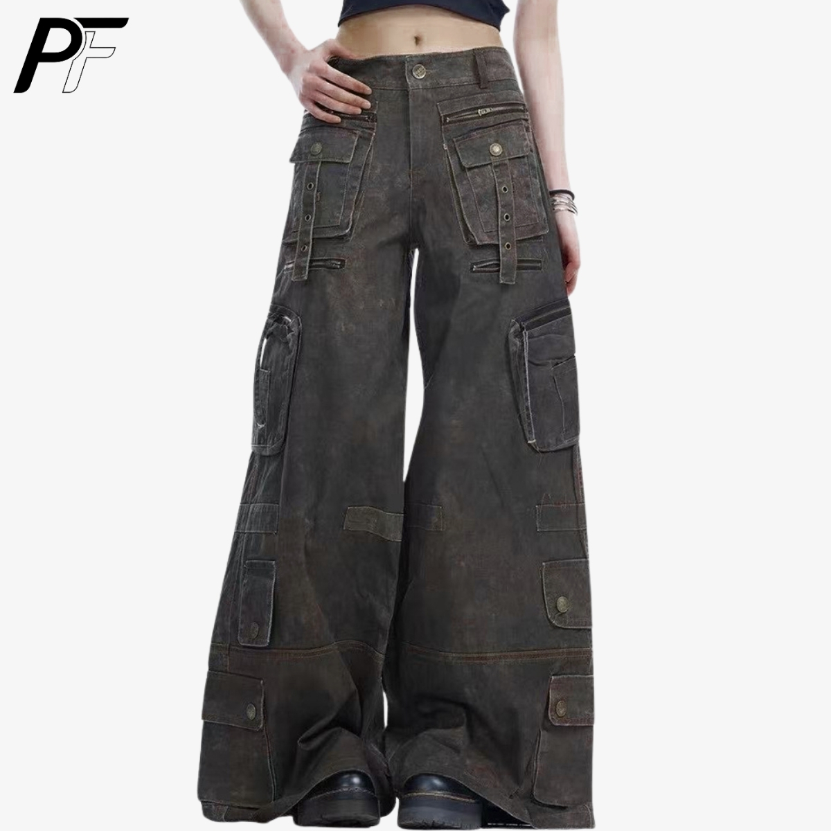 Grunge Techwear Wide Leg Cargo - Winter Clothing Vintage review and price
