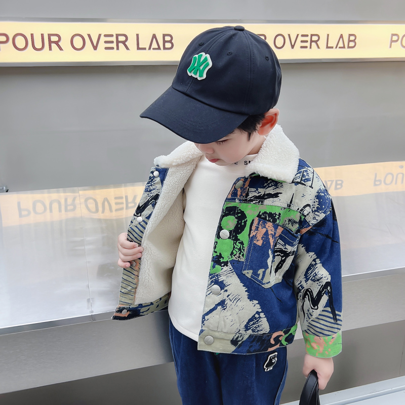 Kids Baby Warm Denim Jacket Pa - Winter Clothing Drawing review and price