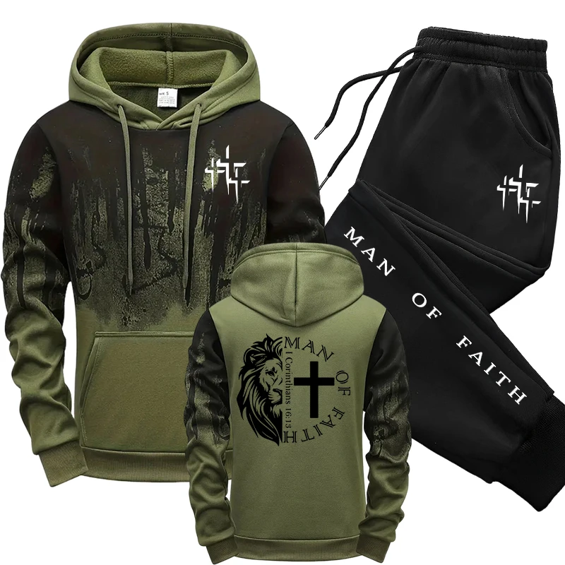 Man of Faith Pattern Men's Set - Winter Clothing Men review and price