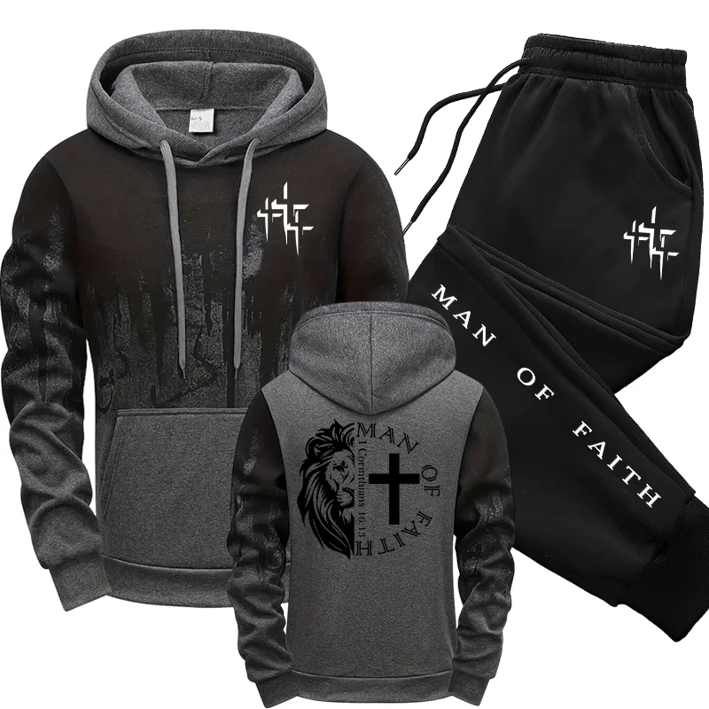 Man of Faith Pattern Men's Set - Winter Clothing Men review and price