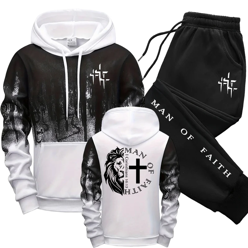 Man of Faith Pattern Men's Set - Winter Clothing Men review and price