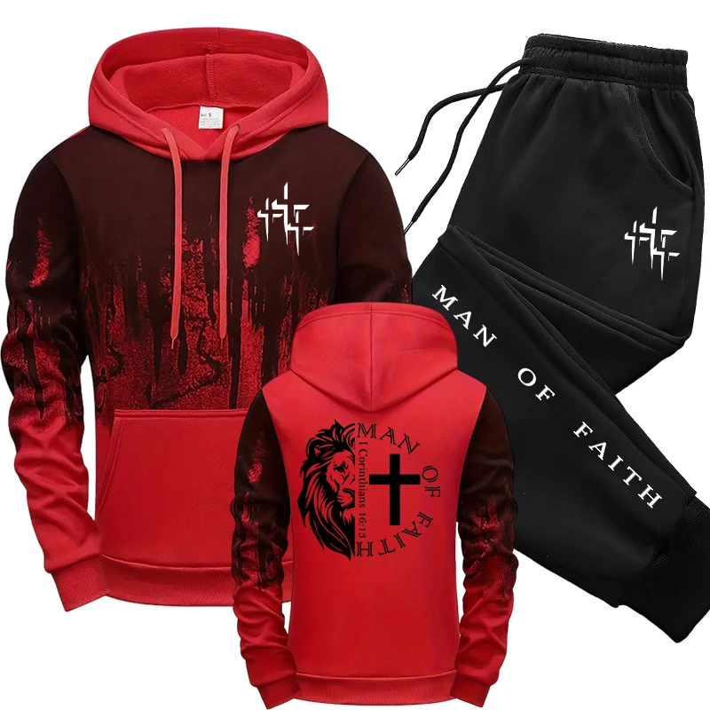 Man of Faith Pattern Men's Set - Winter Clothing Men review and price